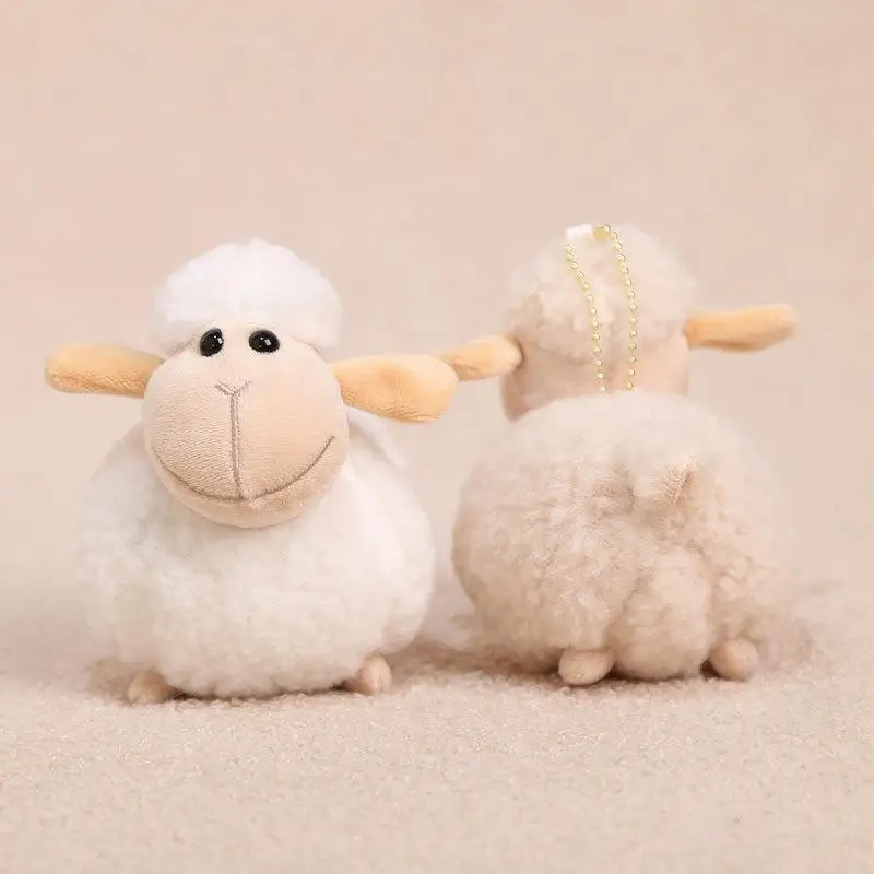 Weicher, flauschiger Schaf-Plüsch-Anhänger, bezauberndes Aussehen, sanfte Haptik, tolle Taschendekoration, Geschenk für Kinder und Freunde. – Detail 3