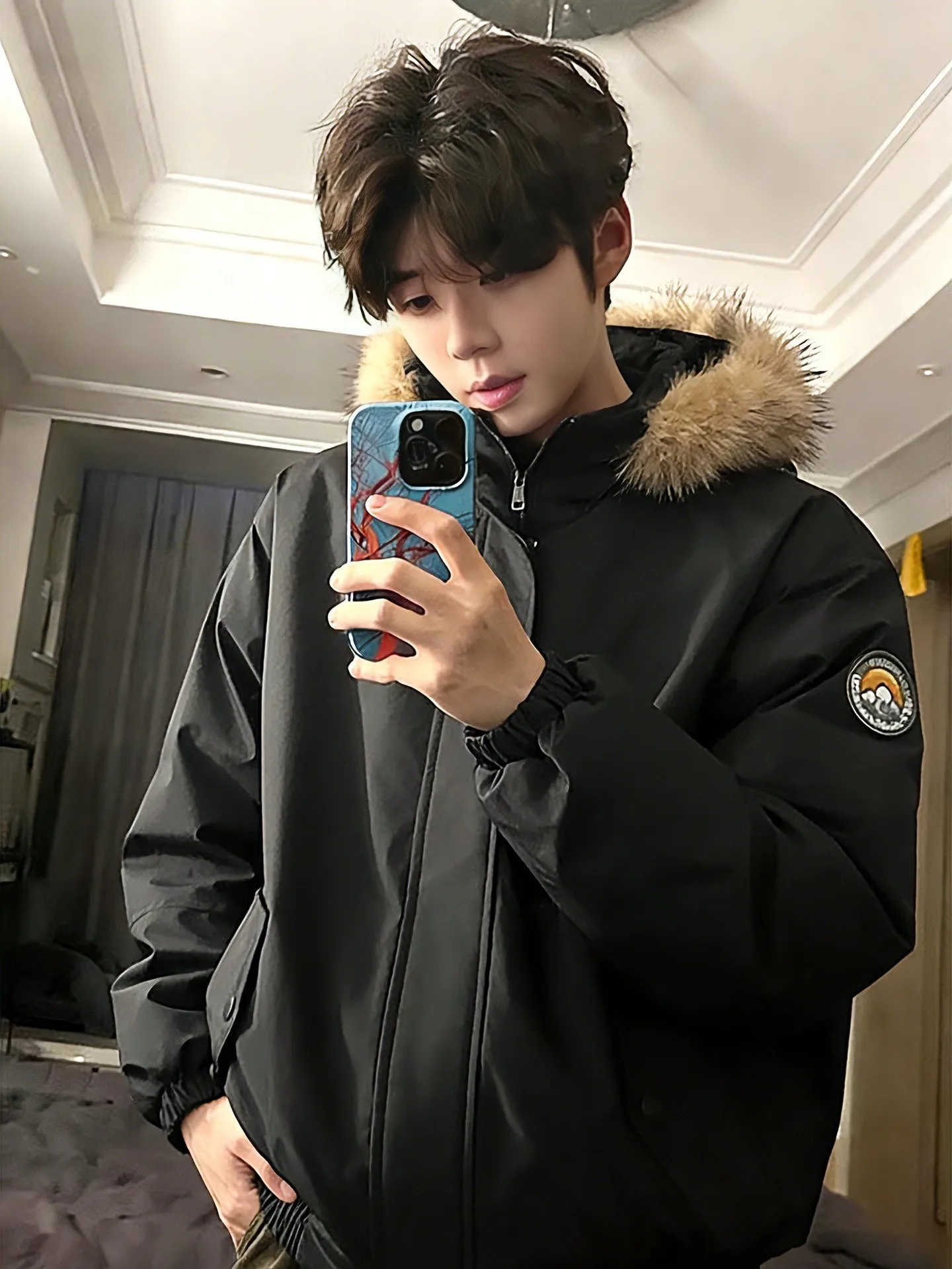 

Мужская зимняя парка Bla Parka Sle Down Jaet в американском уличном стиле, рабочая одежда, модное брендовое пальто премиум-класса, укороченное пальто Bread Sle