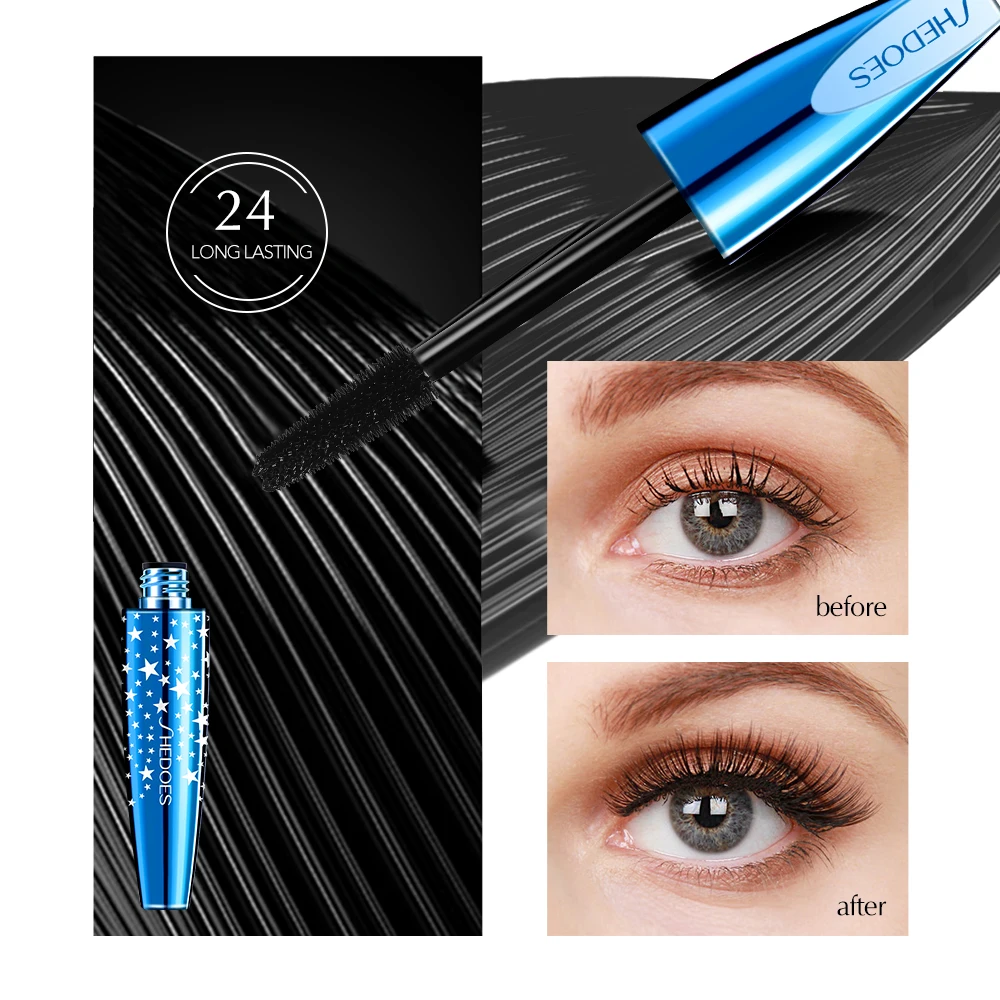 SHEDOES Volumizing & Lengthening Mascara  Curl, Waterproof, Smudge-Proof, Rich Black for 24 Hours - Suitable for All Skin Types