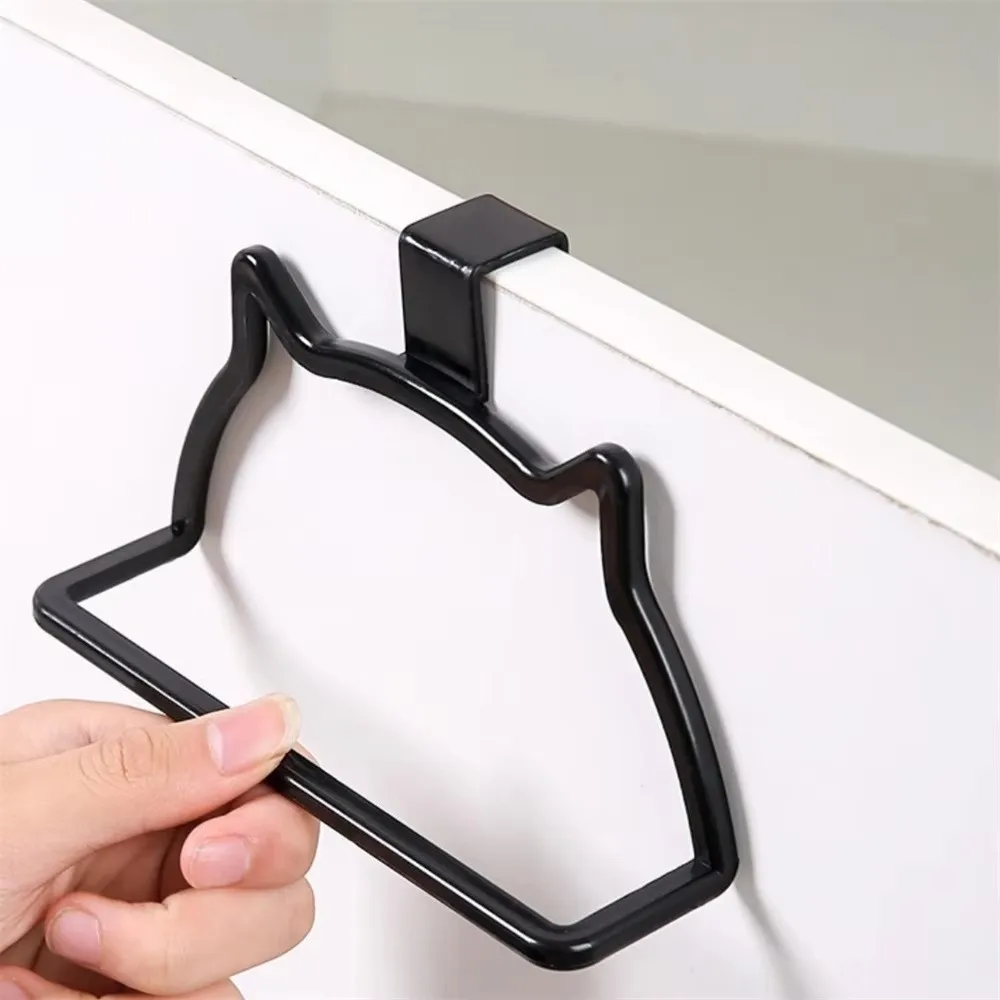 Cute Plastic Towel Rack Punch-free Cat-Shaped Door Back Hook Durable Single Rod Door Hook Towel Hanging Holder