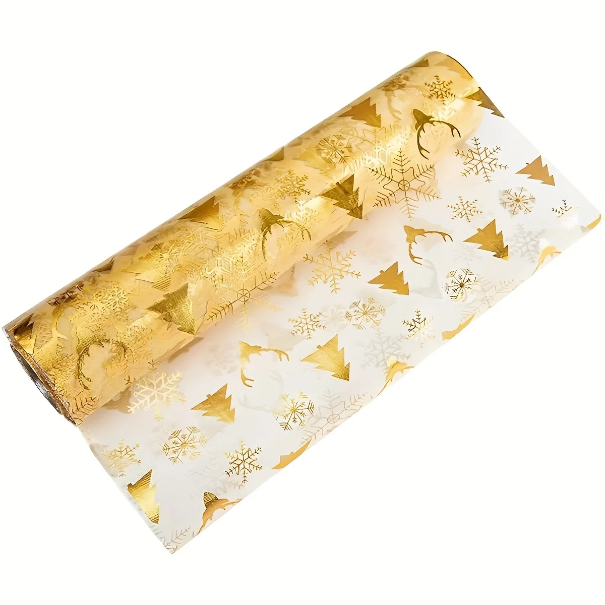 عداء طاولة البرنز لعيد الميلاد ، ندفة الثلج الذهبية والغزلان وزخارف شجرة عيد الميلاد ، ديكور الطاولة للمنزل ، حفلة تناول الطعام