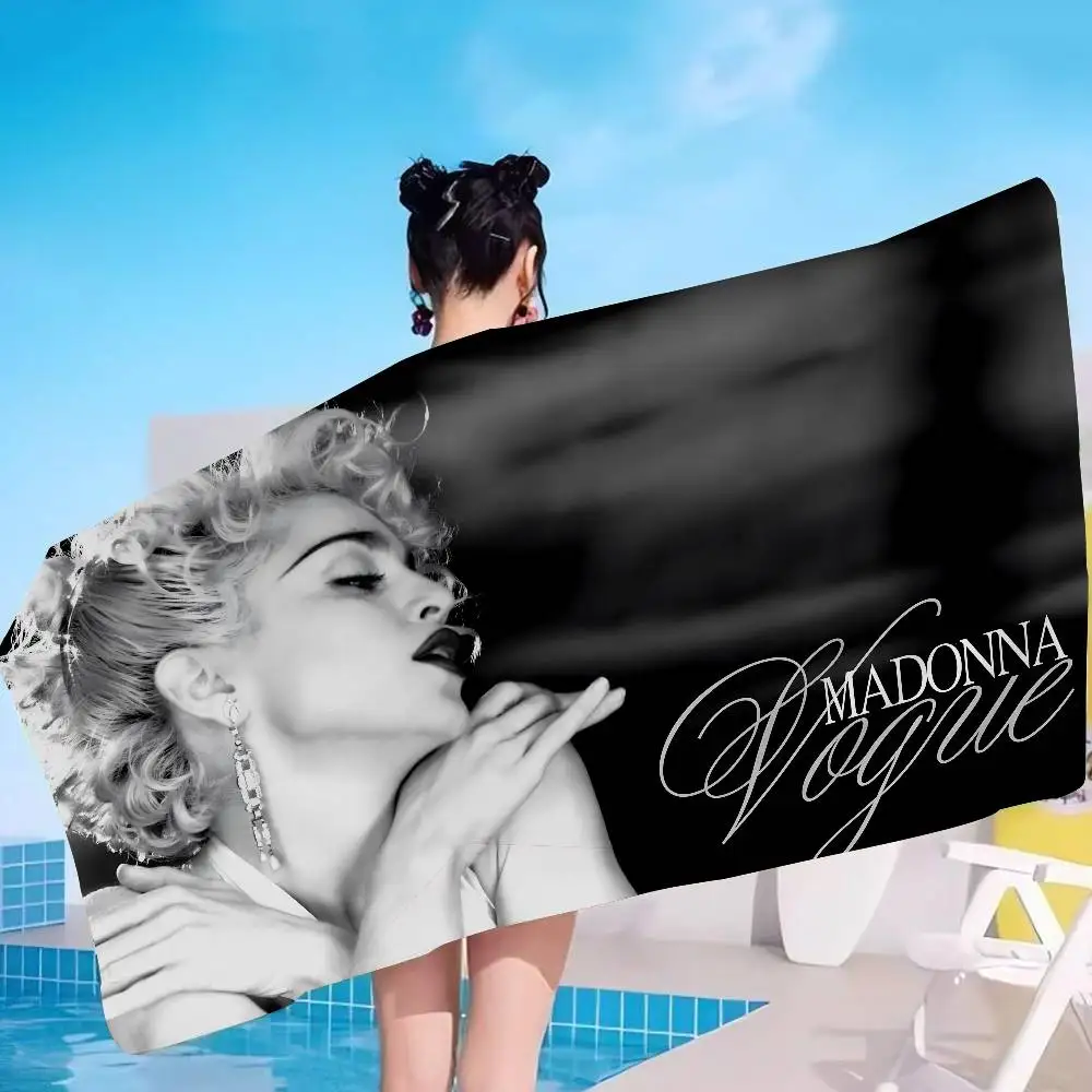 M-Madonna-Person Microfiber Printed Beach Towel Mountain Climbing Yoga Beach Swimming Running Absorbent Soft Towel