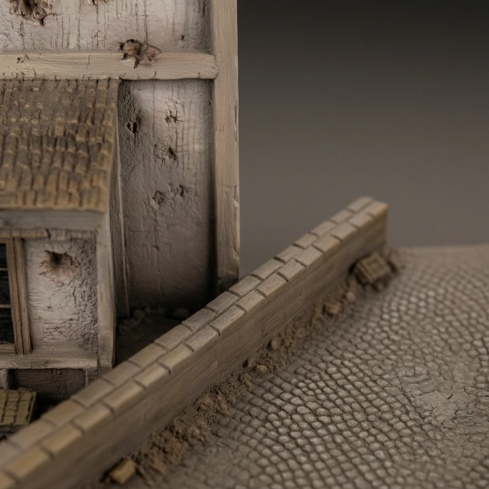Model Display Base with Facade Miniature Scenery for Hobbyists, Tabletop Wargaming