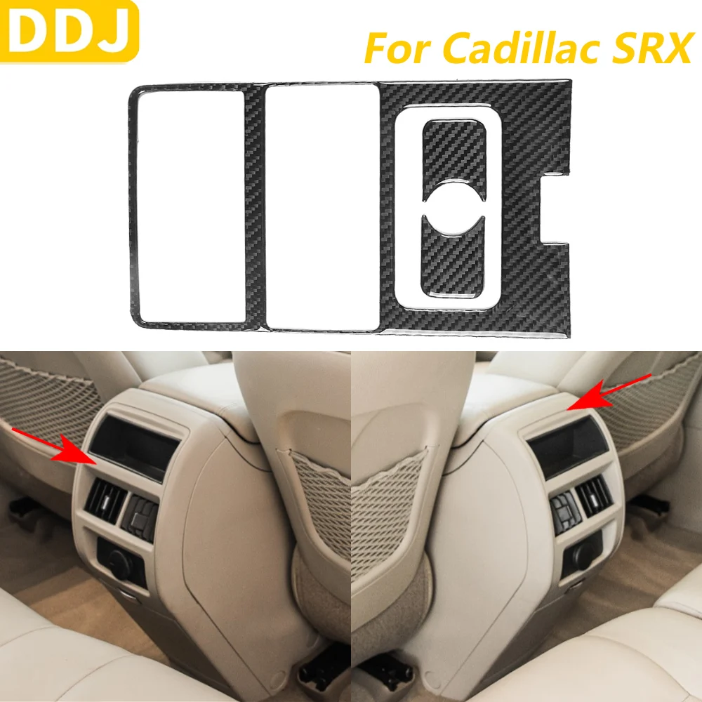

For Cadillac SRX 2010-2016 Carbon Fiber Rear Air Outlet Cigarette Lighter Panel Set Trim Cover Car Accessories Interior Sticker