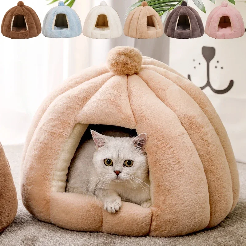 S/M Triangle Cat Nest Closed Cat House Pet Nest Warm and Thickened Deep Sleep Dog Nest Pet Supplies