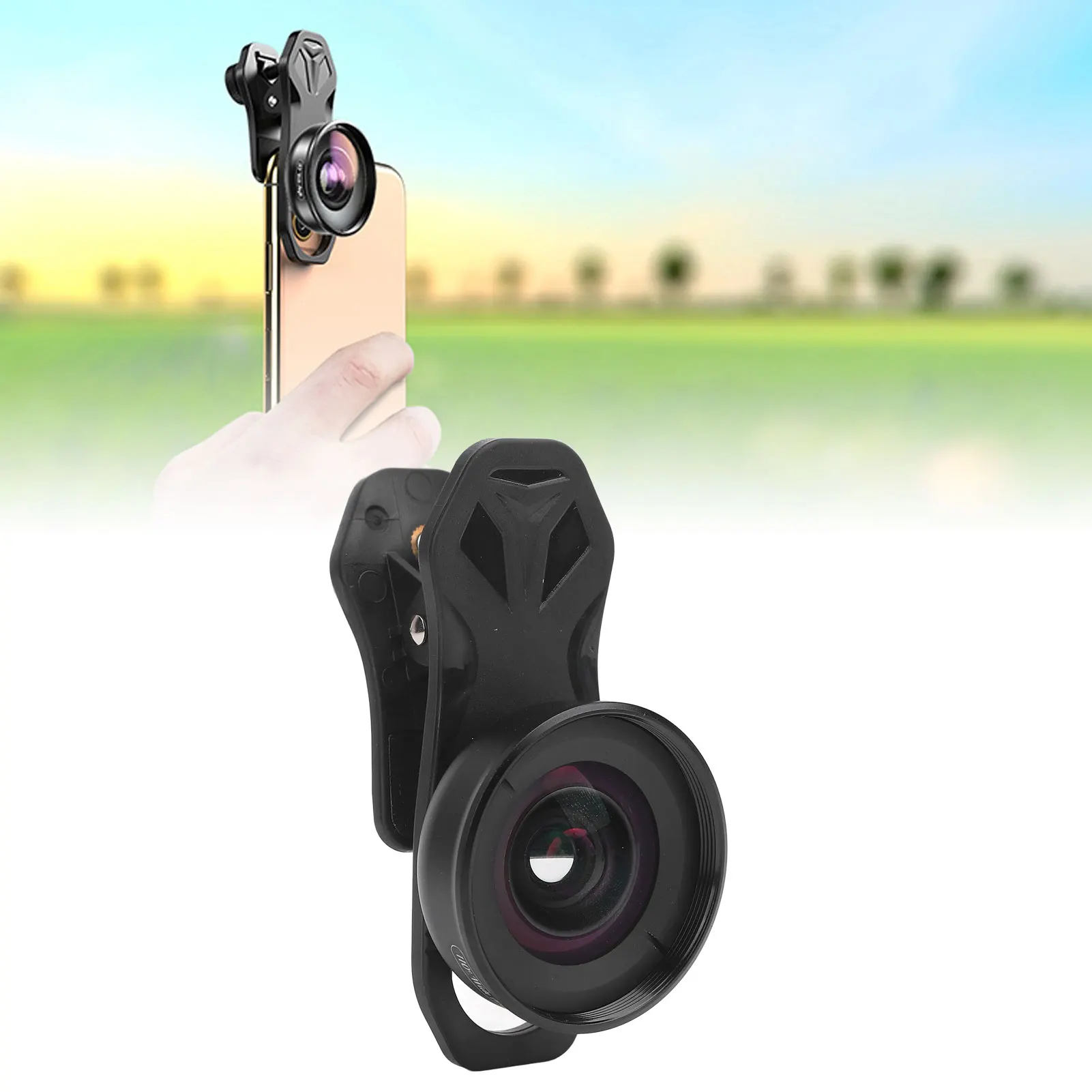 Phone Clip On Wide Angle Lens F1.8 Aperture Black Phone Camera Lens 3-5 Layer Coating Compact Sturdy for Dual Lens Single Lens