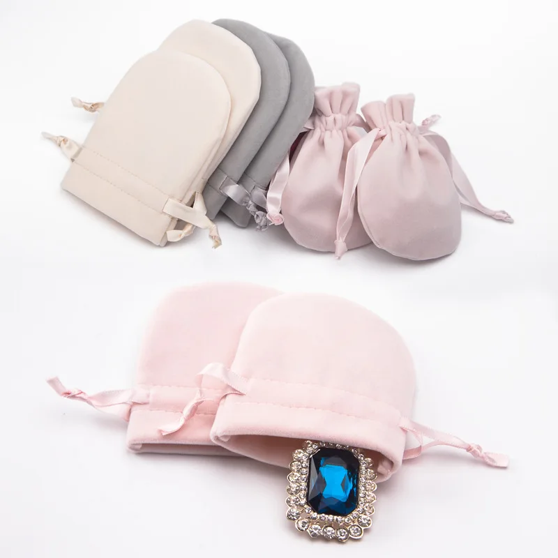 Velvet Drawstring Jewelry Bag Portable Travel Earrings Ring Necklace Storage Pouches Gift Bag Jewelry Packaging Bag Wholesale