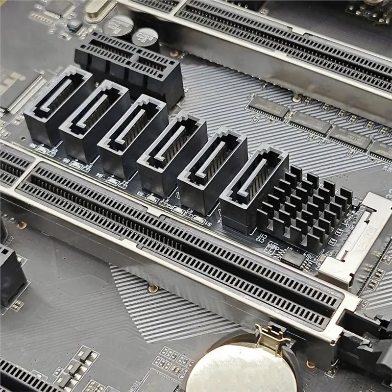 Efficientt-M. 2 Nvme To SATA 3.0 6 Port Adapter Card RTL9100 Chip PCI-E 2X 3.0 M2 Key-M SATA3 6Gbps Expansion Card