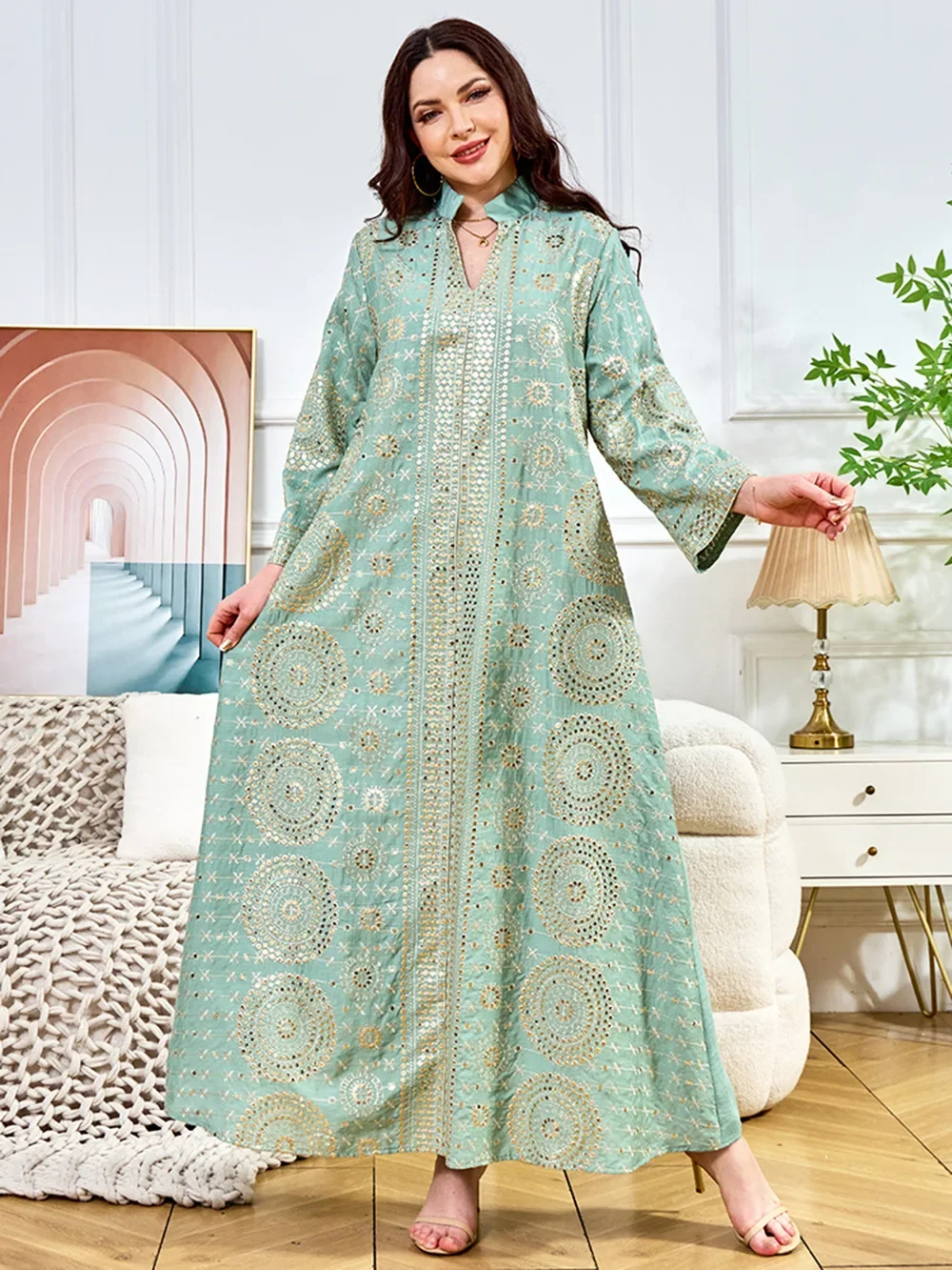 Eid Frauen Kleid Pailletten Abaya Party Lange Kleider Muslimischen Vestidos Largos Kaftan Robe Jalabiya Ramadan Marokko Dubai Kaftan 2025