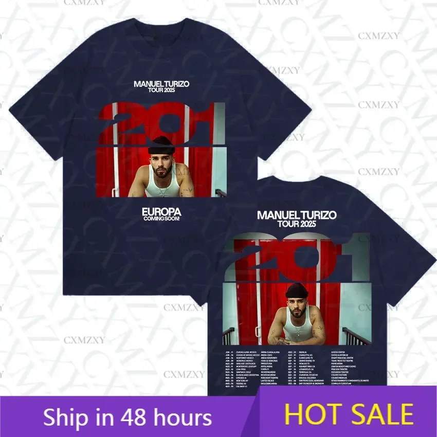 

Rapper Manuel Turizo Tour Graphic T-Shirt Men's Hip Hop Loose Short Sleeve T Shirt Vintage Oversized Cotton Tees Streetwear