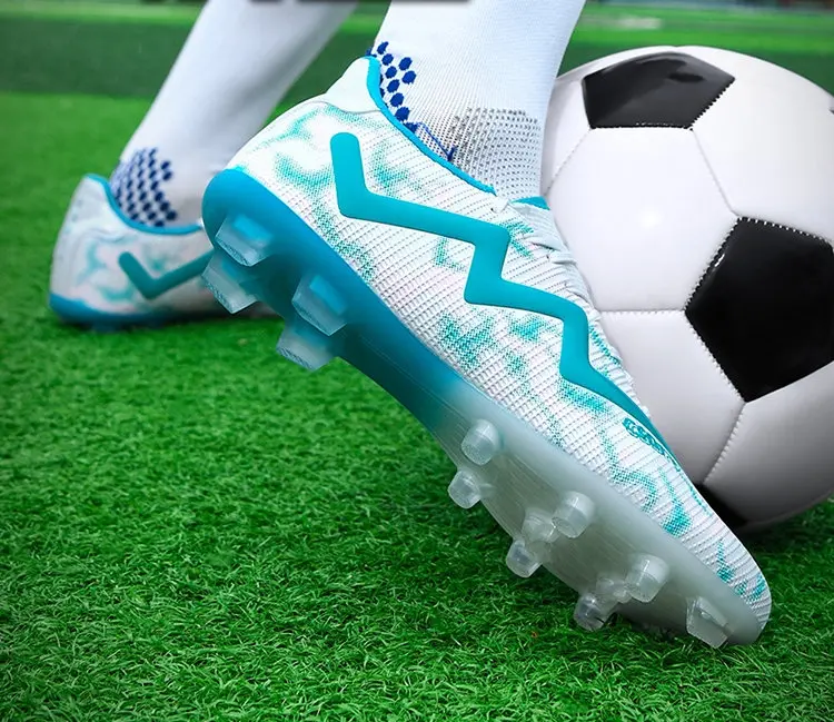 Original Marke blau Herren profession elle Fußballs chuhe Rasen rutsch feste Fußballs chuhe für Männer Schnürung Low Cut Fußball Turnschuhe männlich – Detail 3