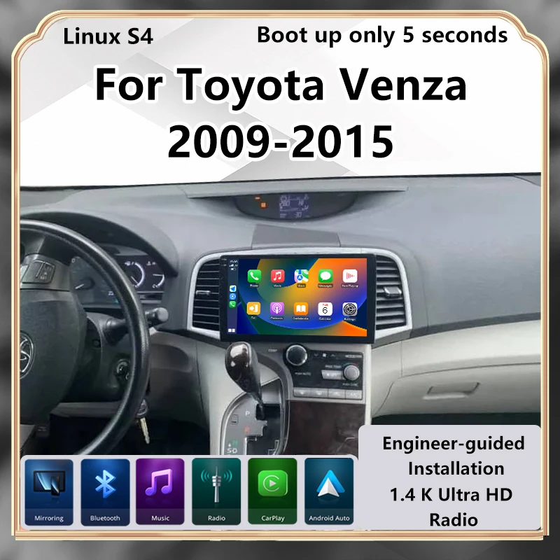 For Toyota Venza 2009-2015 Upgrade Radio Wireless Carplay Car Multimedia Video Player Modify Touch Screen Android Auto Car Play