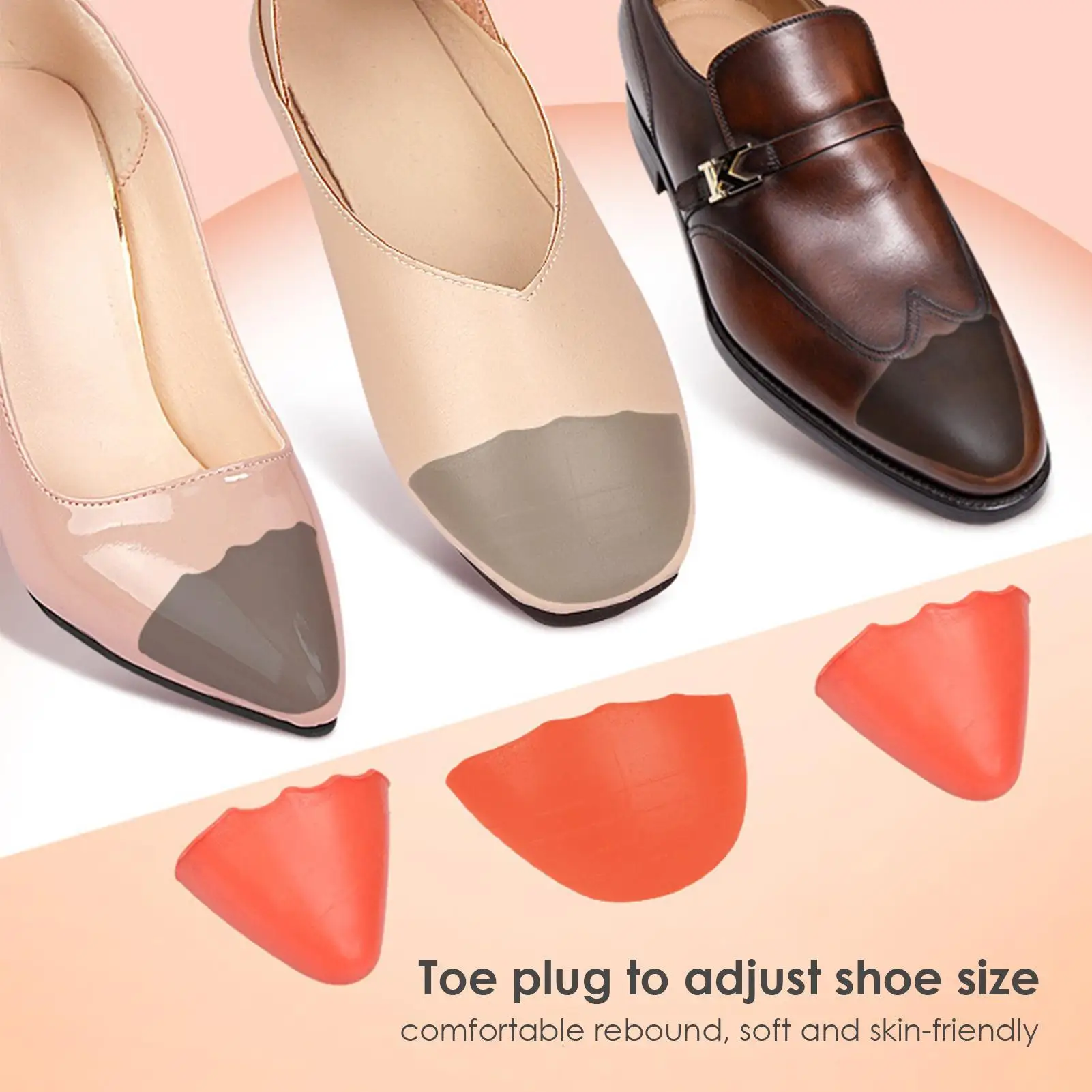 1Pair Shoe Filler Inserts Soft Toe Plug Forefoot Pad Soft Toe Protection Shoe Filler For High Heel Foot Pain Relief Women Men