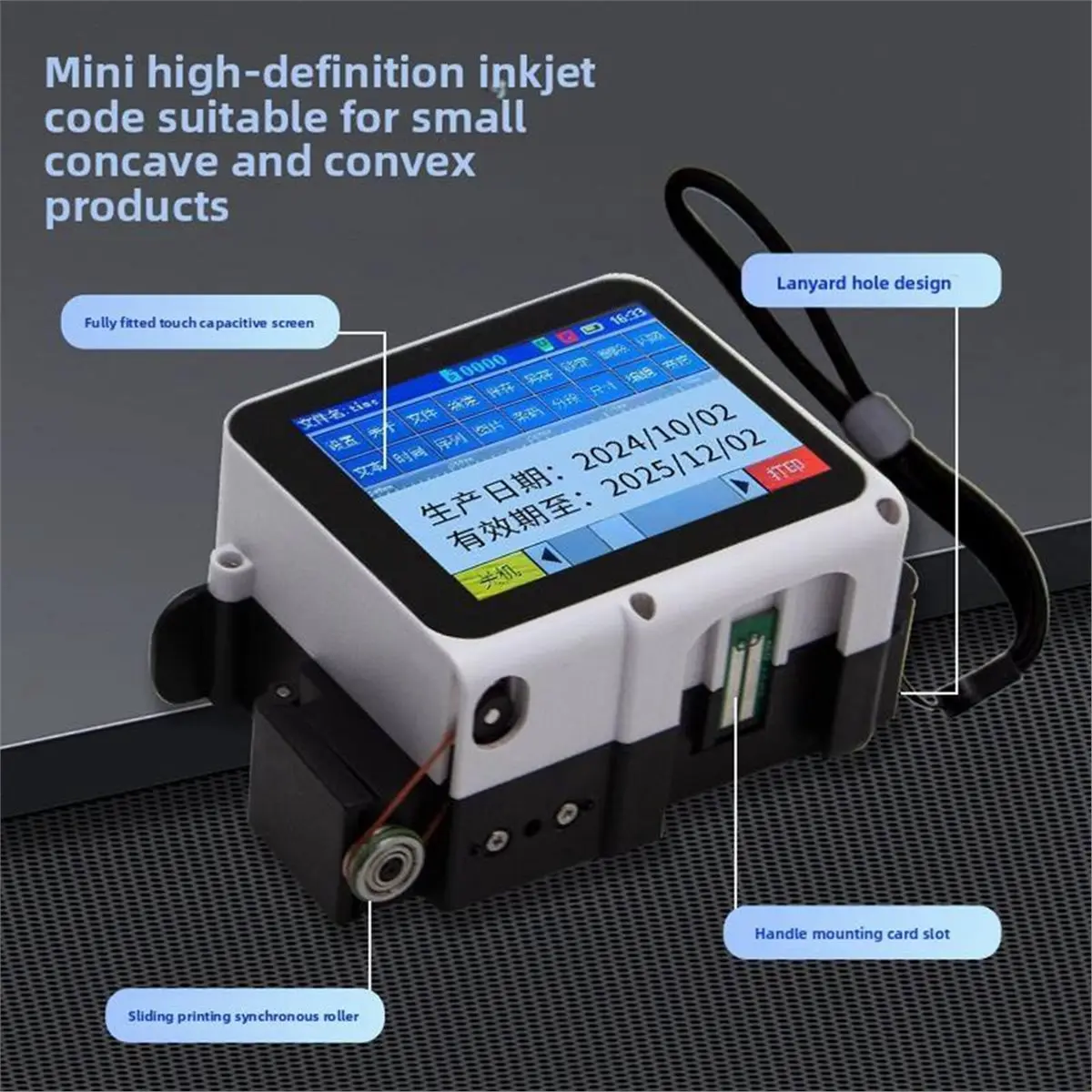 

Портативный мини-принтер BOFF 12,7 мм для струйной печати QR-кодов, штрихкодов, дат, номеров, логотипов, сроков годности, ручное устройство для печати на коробках