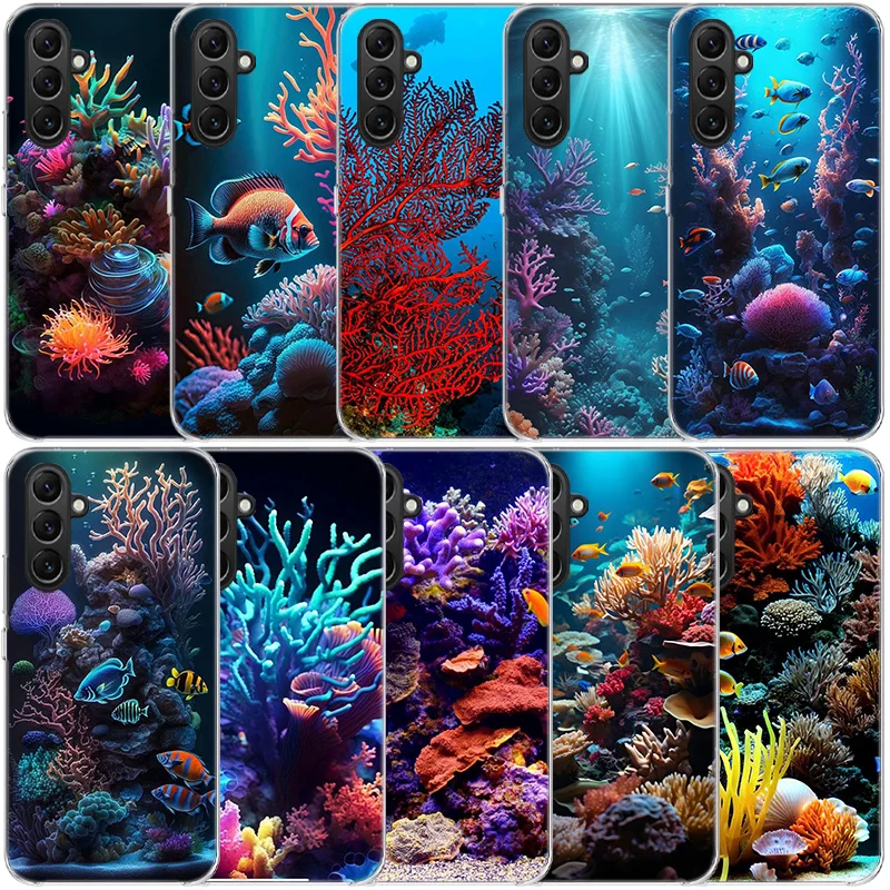 Coral Reefs and Their Small Fish Clear Phone For Samsung Galaxy A55 A35 A25 A15 A05S A04S A14 A24 A34 A54 A03S A13 A23 A33 A53 A