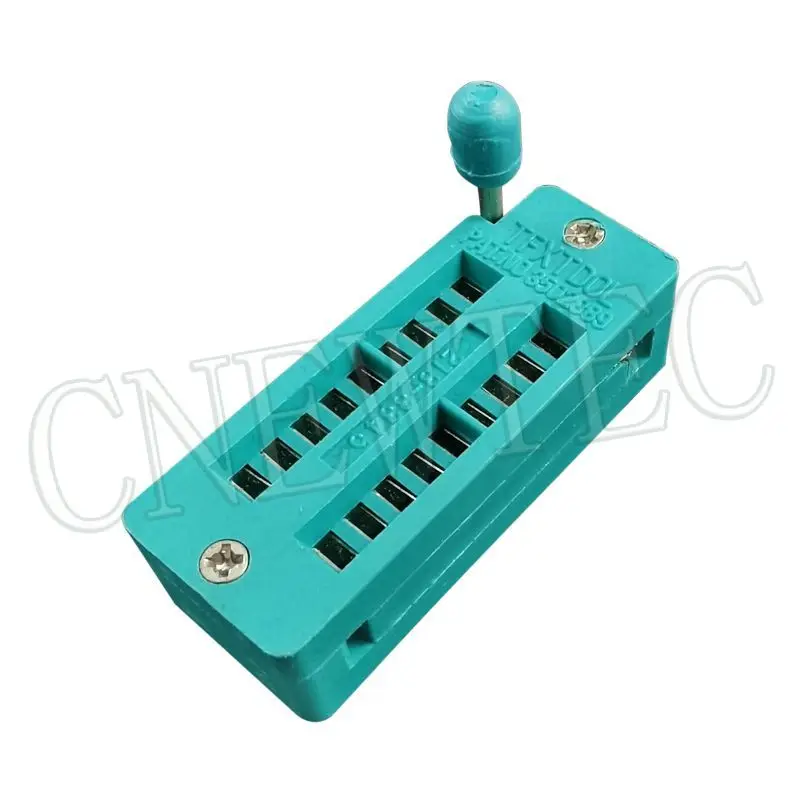 Green ZIF Socket 14 16 18 20 24 28 32 40 48 P Pin 2.54 MM DIP Universal IC Socket Test Solder Type IC Lock Seat