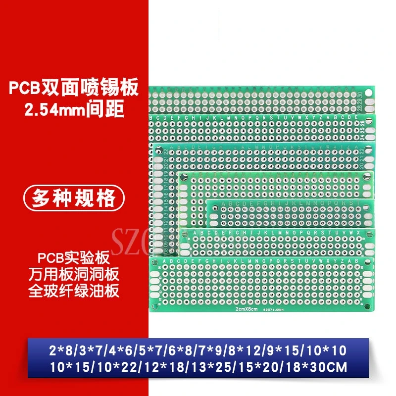 5PCS/Lot 5x7 4x6 3x7 2x8 6x8 7x9 Double Side Copper Prototype PCB Universal Board Experimental  Plate For