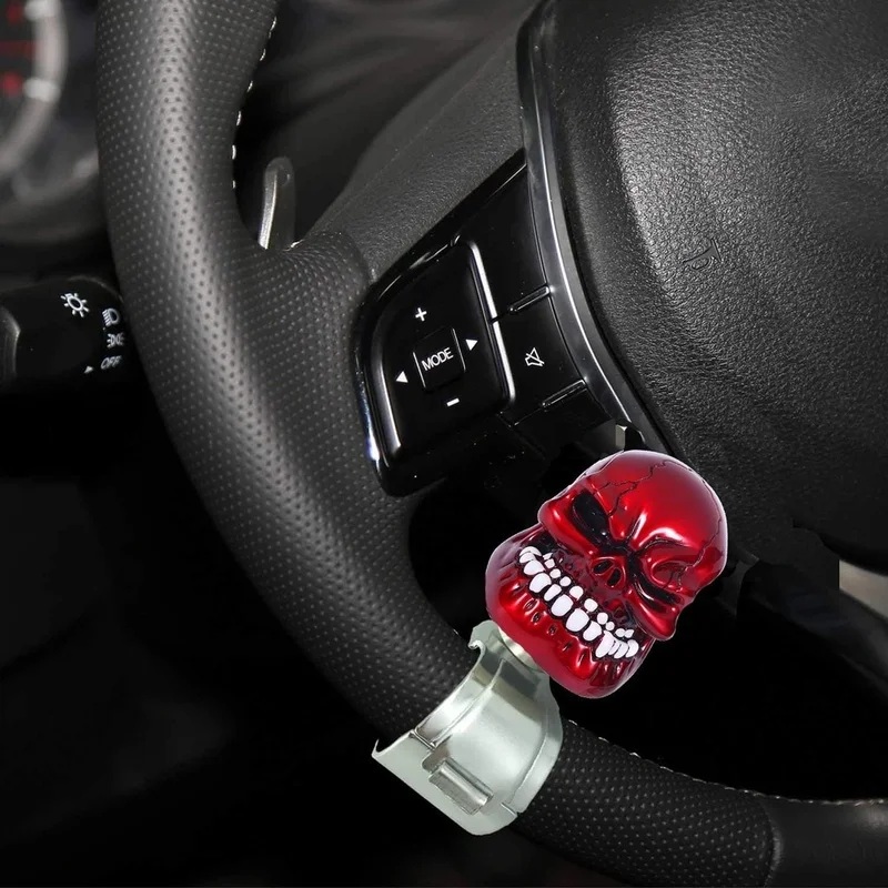 Super Sale Skull Steering Wheel Spinner Knob Turning Handle Universal Fit Most Vehicles Cars Trucks Tractors Mowers Golf Carts A