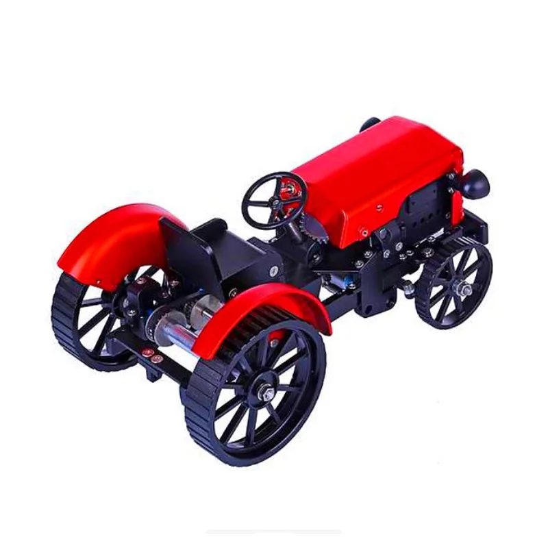 DM616トラクター アルミ合金組み立てモデル リモートコントロール可能 操作可能なメカニカルモデル 組み立てキット 100+パーツ付き