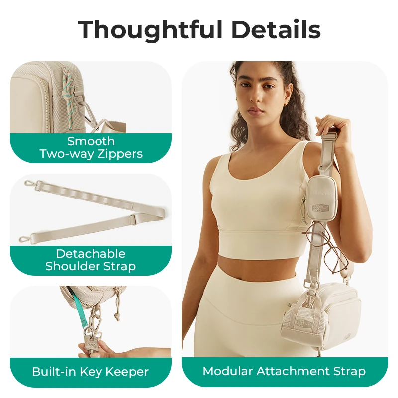 BAGSMART レディース クロスボディバッグ ワークアウト カジュアル ショルダーバッグ ハンズフリー ウォレット ベルトバッグ 大容量 メンズ アウトドア ファニーパック