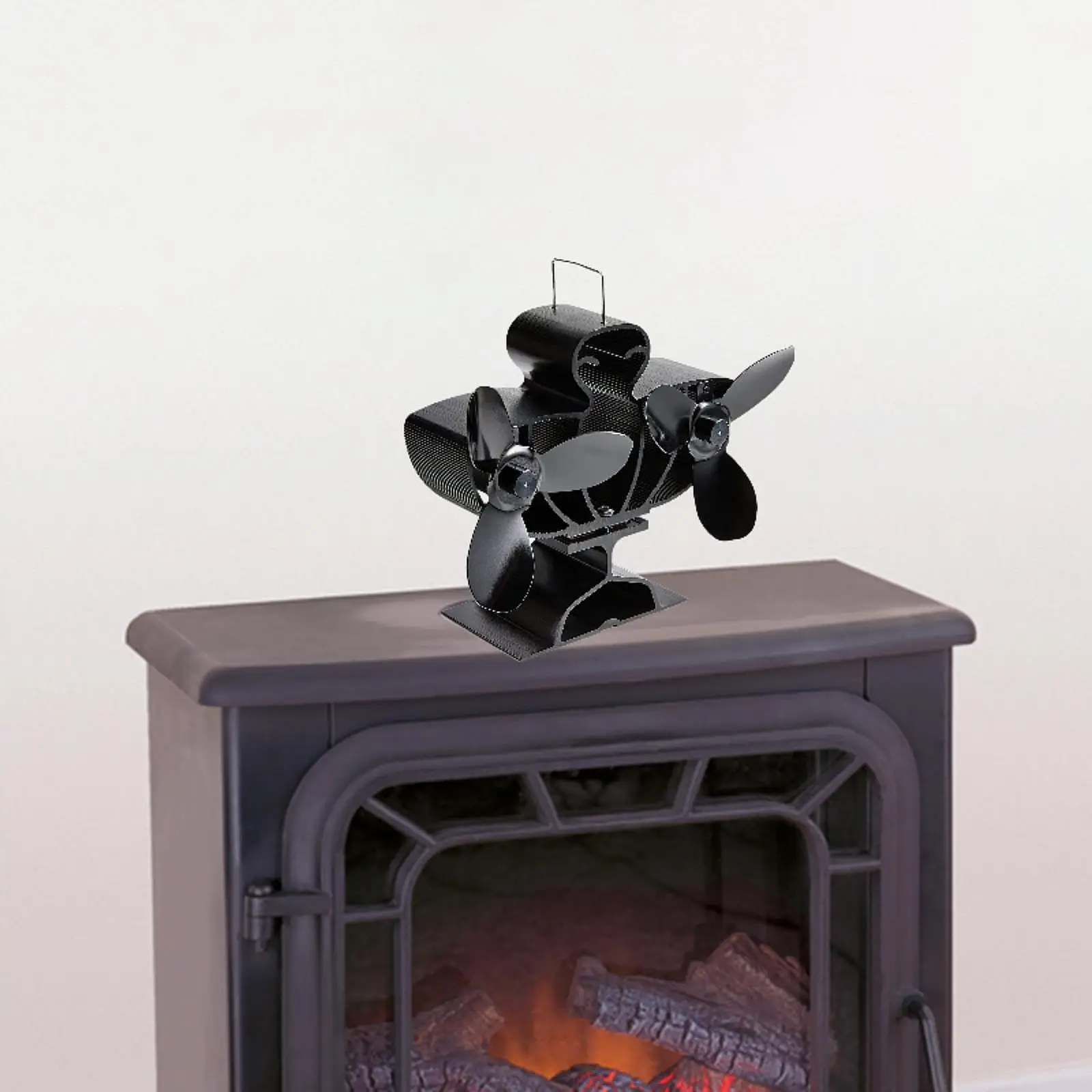 

Вентилятор для дровяной печи, работающий от тепла, металлический, компактный, эффективный, легкий, аксессуар для печи, термовентилятор