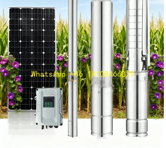 2200W 220V 산업용 태양광 워터 펌프 컨트롤러 포함 유량:11m3/h 우물 깊이/헤드:197m 소규모 시립 관개용