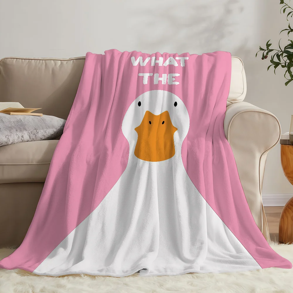 Cartoon What the Duck Blanket Soft Warm And Thick Perfect For Bedroom Living Room Bed Sofa Camping Picnic Office Gift