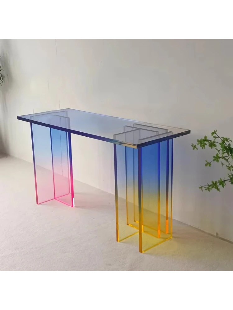Gradual change acrylic coffee table multi-layer panel base center table suitable for living room home office