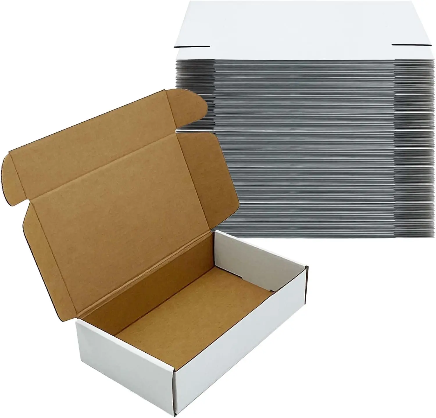 

White Shipping Boxes 9x5x2 inch, 50 Pack Corrugated Mailers for Mailing, Small Business E-Commerce Gift Packaging