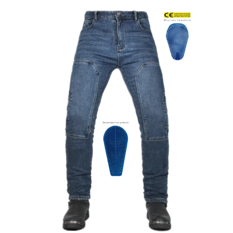 

VOLERO Motorcycle Pants Motorcycle Jeans Men Comfort Casual Tooling Elastic Retro Locomotive Off-road Riding Anti-drop Pants