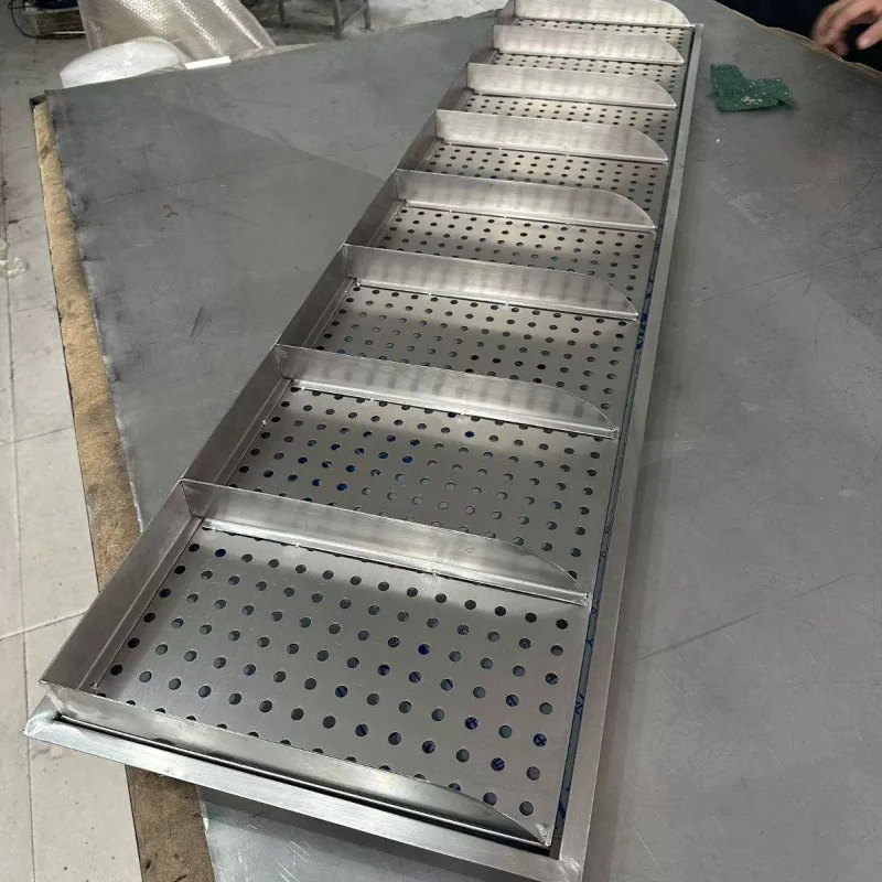 Stainless steel drain display tray, stall, fried skewers, ingredients display rack, custom drain bottom tray