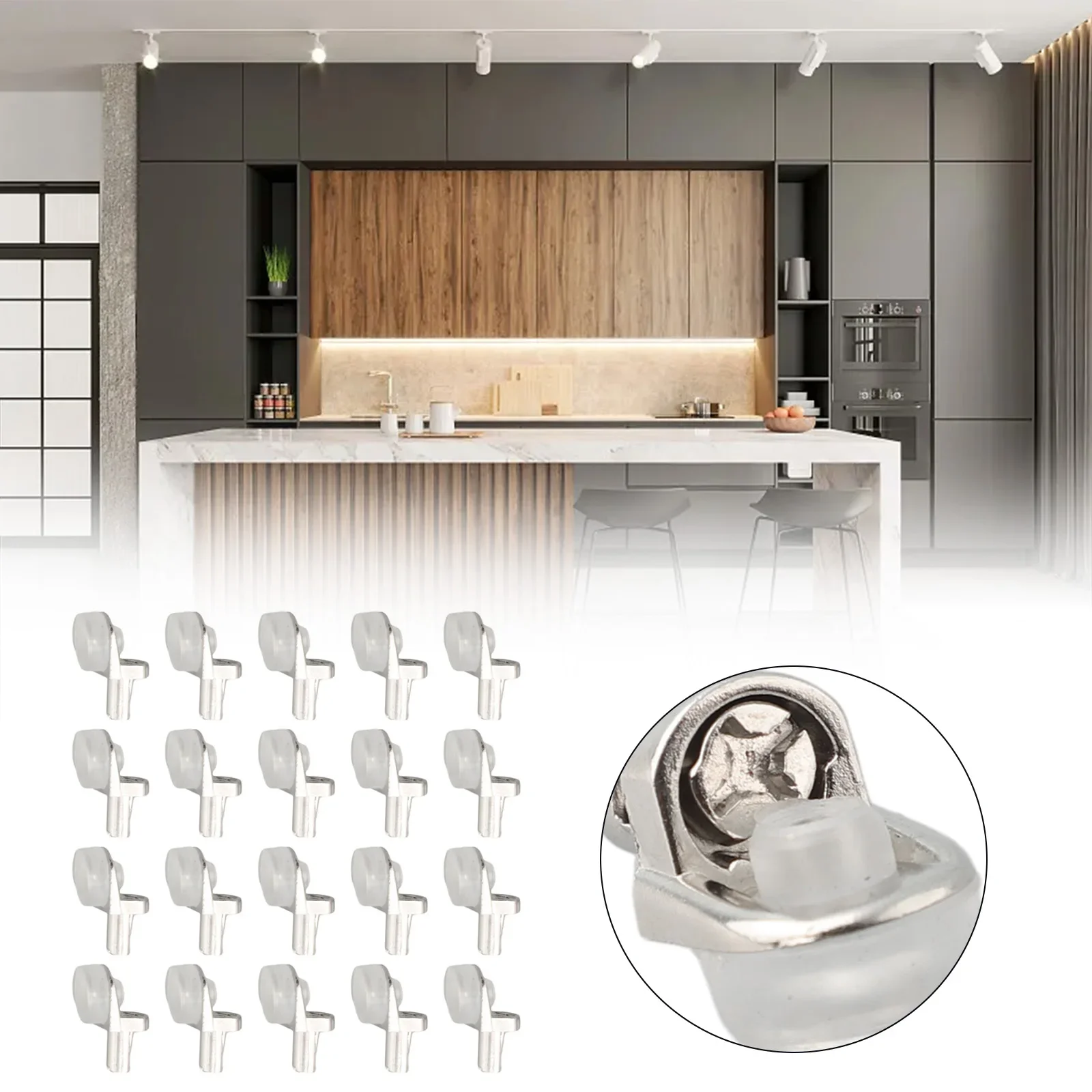 20x Zinc Alloy Shelf Fixing Support Clip With Non-Yellowing Suction Cup For Glass Or Wood Partition Installation