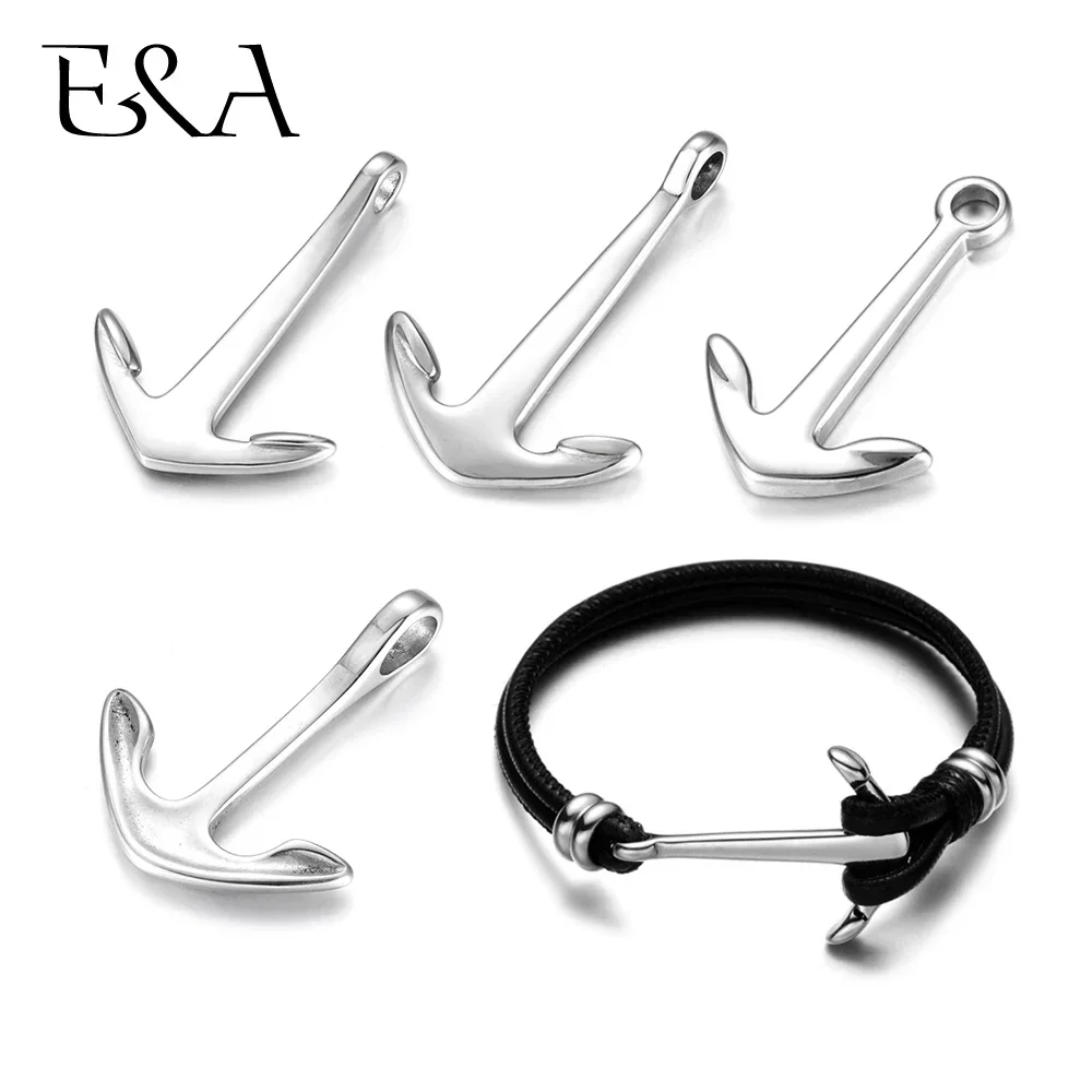 Stainless Steel Anchor Hooks Clasps Accessories for Milan Rope Leather Bracelet Jewelry Making Necklace Pendant Findings