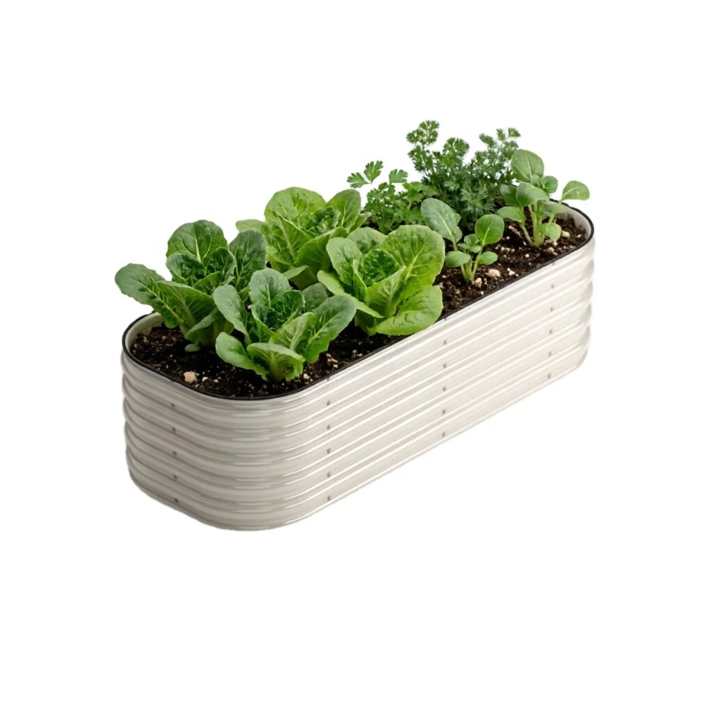 Galvanized Raised Garden Bed Kit 4x2x1.4FT, Rustproof Metal Planter Box, Open Bottom Outdoor Vegetable Flower Container
