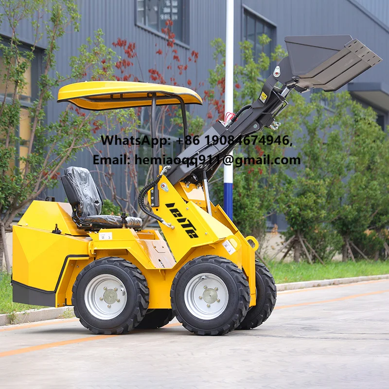 LEITE Skid Steer Crawler Loader Track Mini Dumper Skid Steer Loader With 4 in 1 Bucket