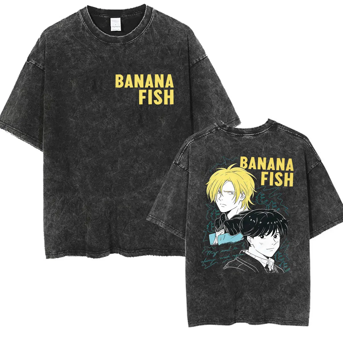 Anime Banana Fish Eiji Okumura Ash Lynx Vintage Washed T Shirts Men's Women Harajuku Clothing Fashion Oversized Cotton T-shirts view 3