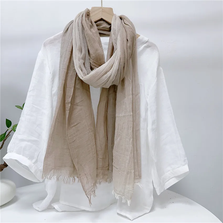 Designer Cotton Linen Men\'s Scarf Autumn Winter Men Scarves Warm Neckerchief Pashmina Shawls Male Accessories Tassel Bufandas