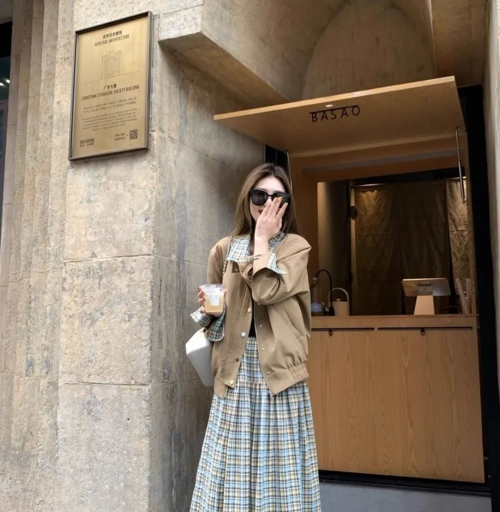 

Bomber Jackets Womens Jacket Yellow Autumn Belted Tied Tie-Dye Pleated Princess Feminine Sweet Girlish Flared Decorative Unique