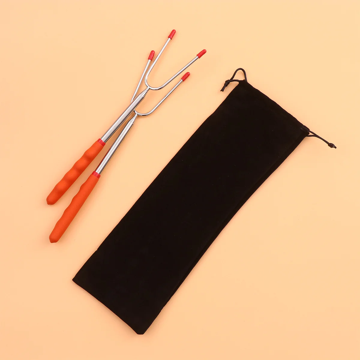 

3pcs Stainless Steel Roasting Sticks Extendable 28.5Cm To 115Cm Telescopic Forks For Camping Outdoor Grilling Hot Dogs Sausages