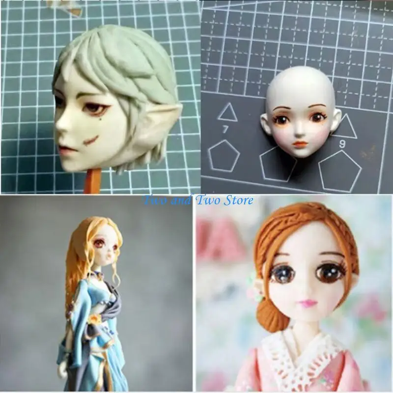 HX6F Epoxy Handmade Face Cartoon Character Mold Fairy Face Garage Mold DIY Art