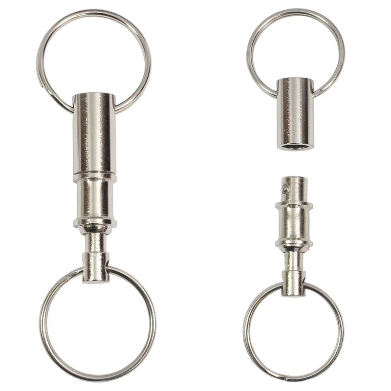 1PC Convenient Detachable Key Chains Removable Pull Apart Quick Release Keyrings Removable Double Split Rings Snap Lock Holder