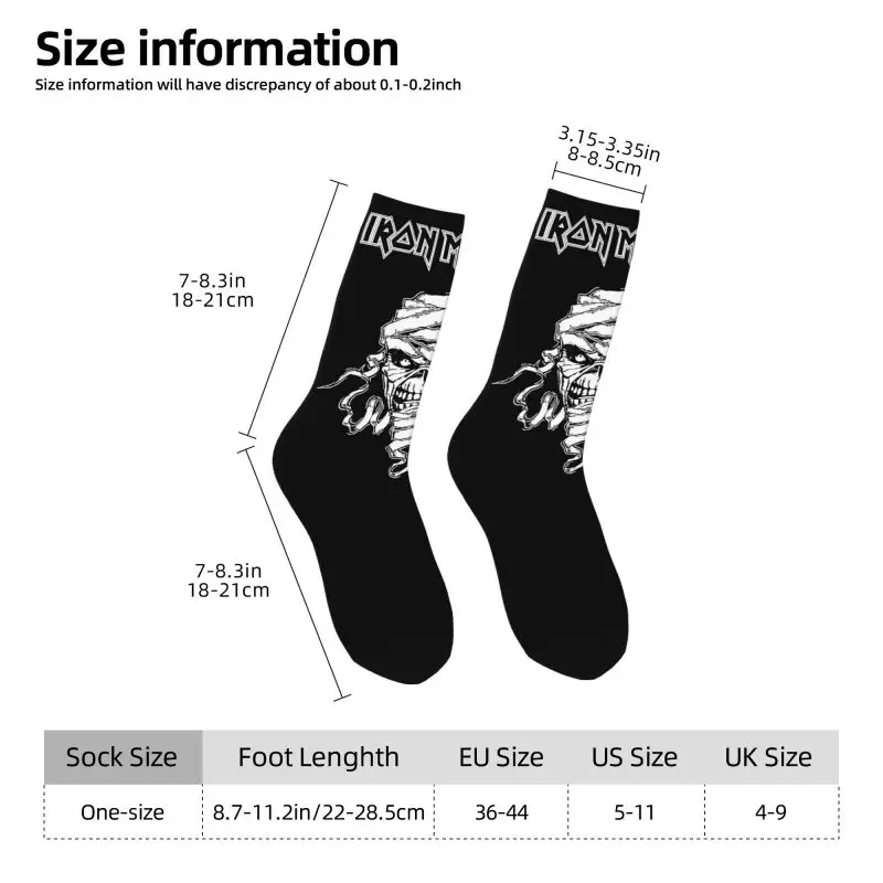 Custom Heavy Metal Maidens Pop Roll Iron Men\'s Crew Socks Unisex Fashion 3D Printed  Dress Socks