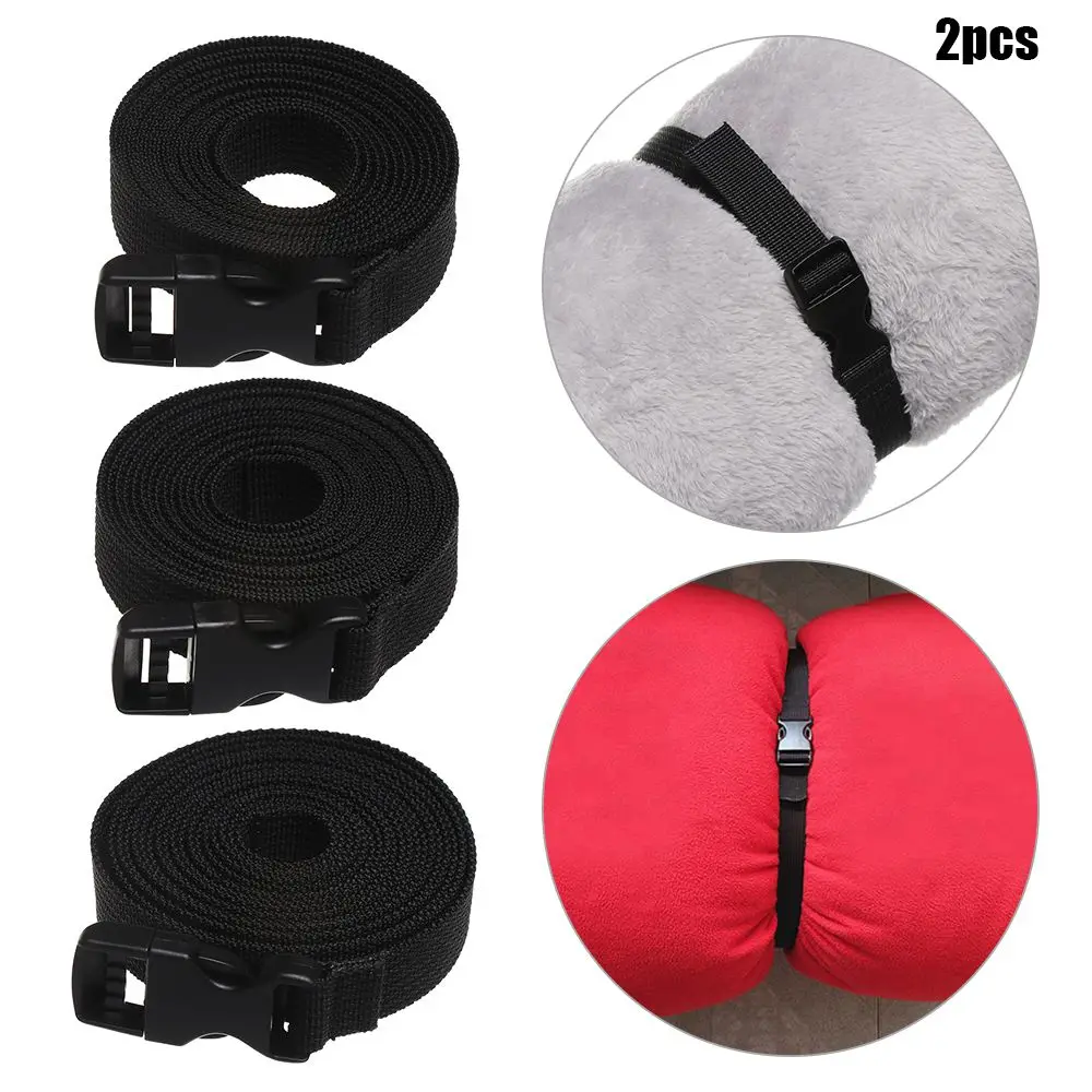 2pcs Sleeping Bag Tighten Outdoor Camping Tool Down Luggage Holder Baggage Strapping Belts Cargo Tie Belt Strap Travel Tied Kits