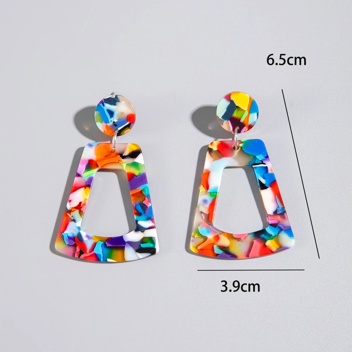 Tocona Fashion Personality Colorful Trapezoidal Acrylic Earrings Are Suitable For Giving Gifts to Women's Parties Gathering