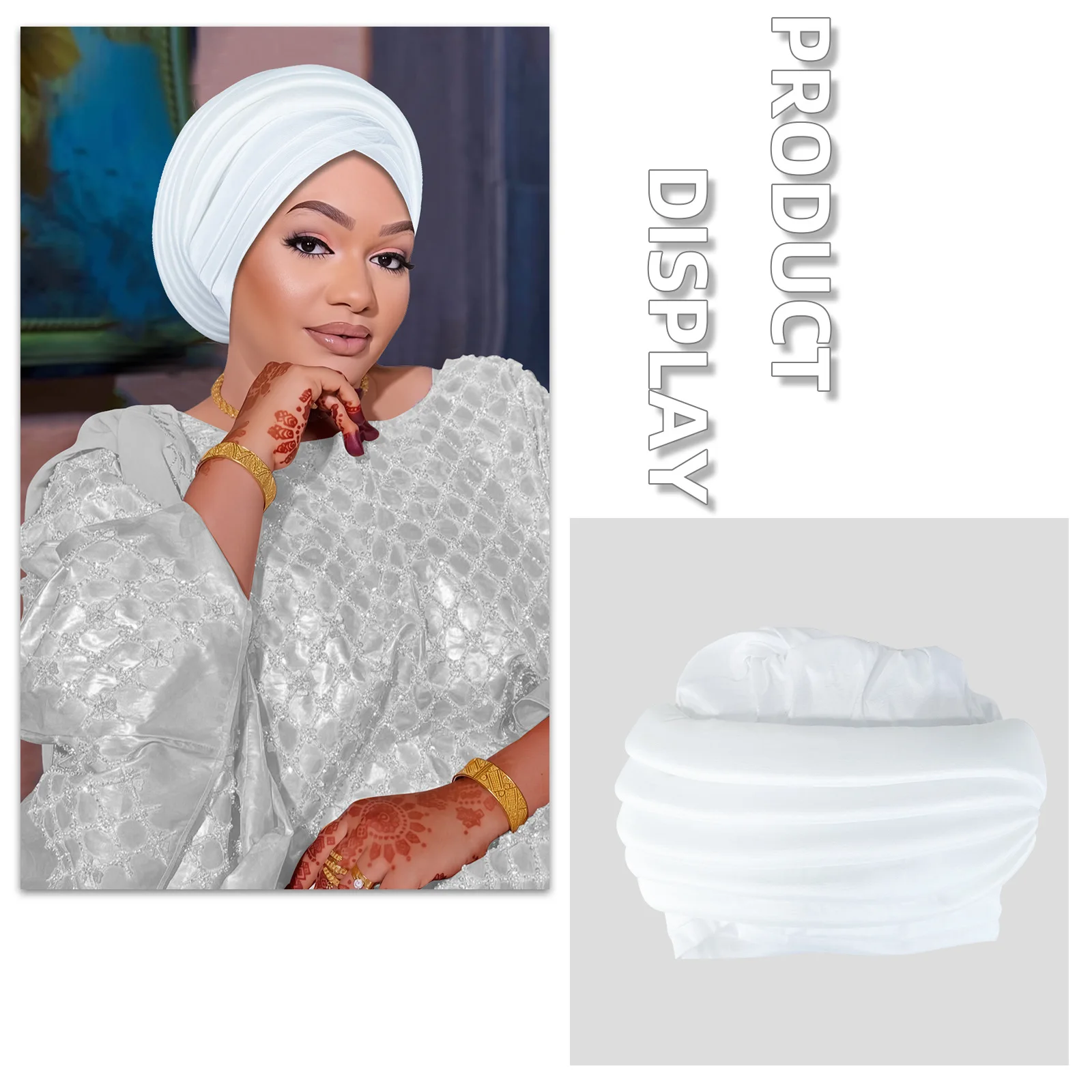 

Женская шапка-тюрбан в африканском стиле, повязка на голову в африканском стиле, плиссированные повязки на голову, нигерийские свадебные гелевые вечерние головные уборы, шляпа