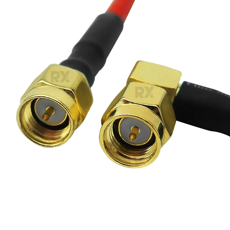 Pin macho SMA a macho doblado SMA, cable adaptador RG402 RF, impermeable, chapado en plata