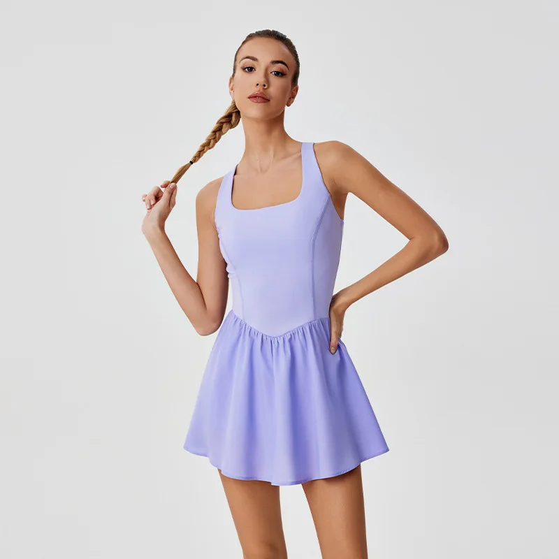 Summer Women‘s Dresses Sport Outfit Sleeveless Golf Wear White Black Breathable Slim Fit Badminton Workout Clothes 2025 New