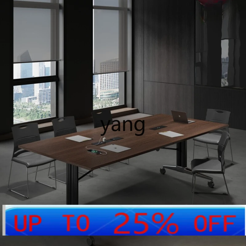 LMM folding conference table movable splicing office reception negotiation bar table light luxury high sense