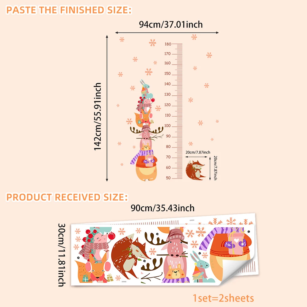 Children Growth Tracking Height Measurement Sticker Children Room Environmentally Friendly Material Flexible Combination