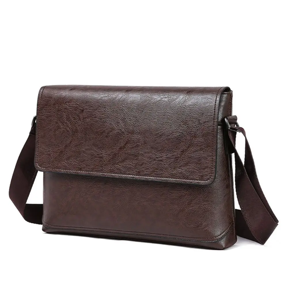 Luxury PU Leather Crossbody Bag Vintage Single Shoulder Men's Wallet Multifunctional Briefcase Business Occasion